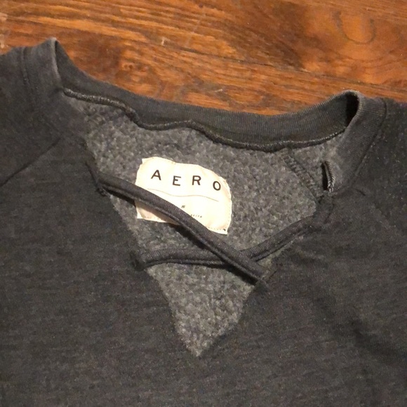 Gray Aero criss cross neck Sweatshirt - Picture 2 of 3